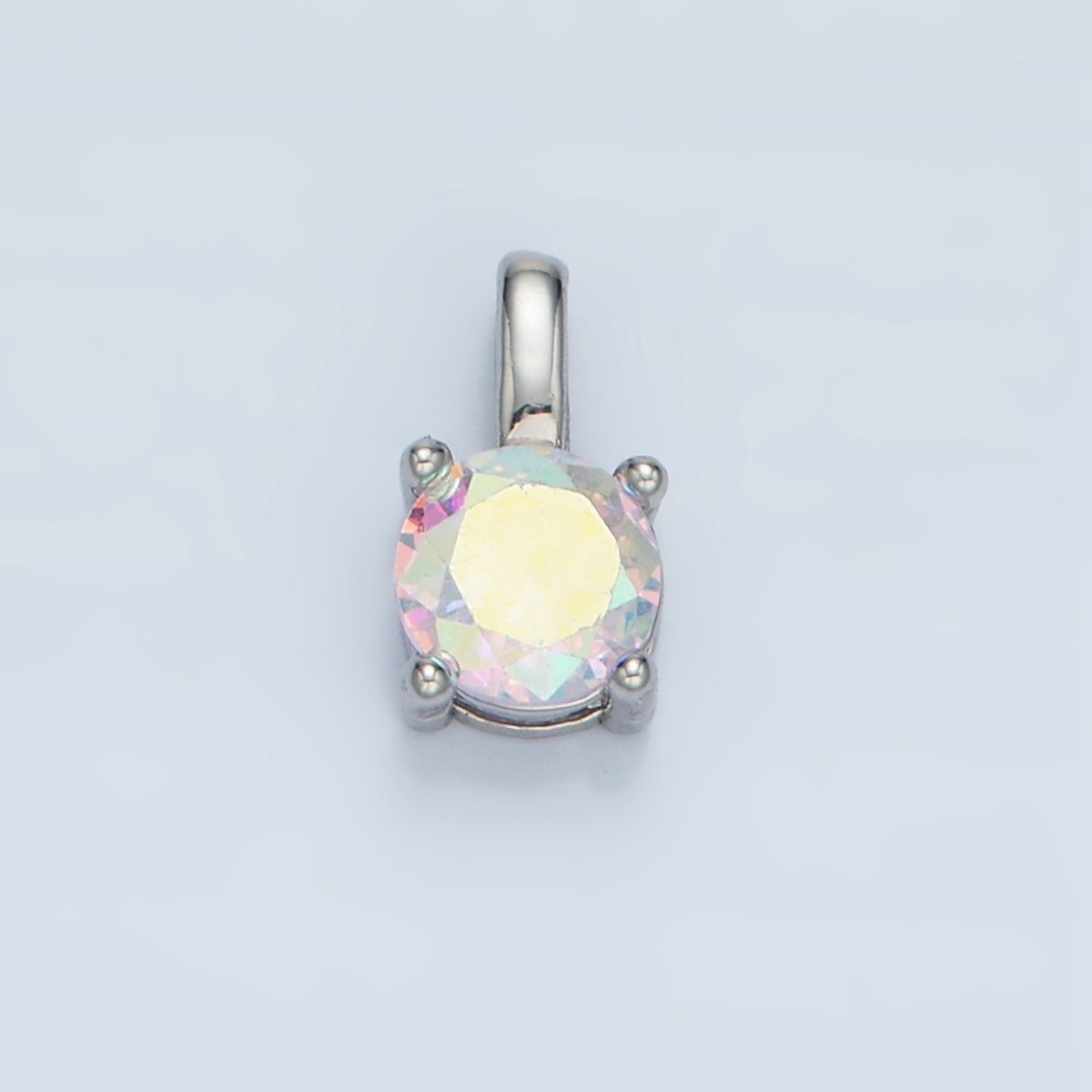 24K Gold Filled 11mm Round CZ Personalized Pendant in Gold & Silver | AA907 - AA922