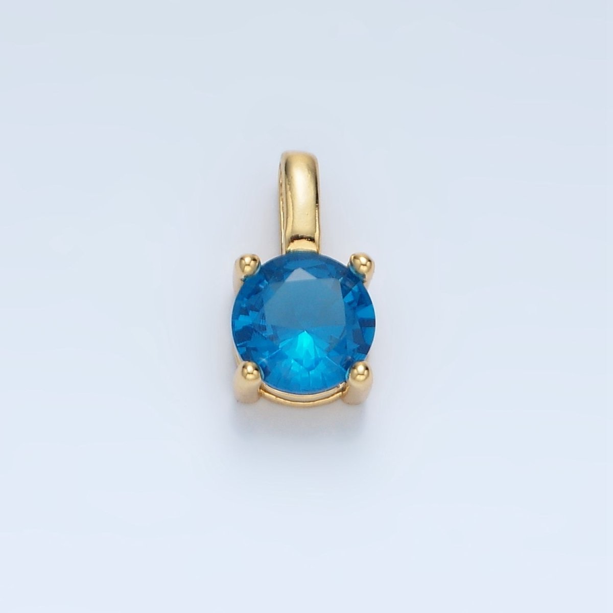 24K Gold Filled 11mm Round CZ Personalized Pendant in Gold & Silver | AA907 - AA922