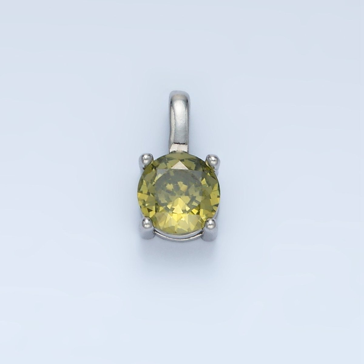 24K Gold Filled 11mm Round CZ Personalized Pendant in Gold & Silver | AA907 - AA922