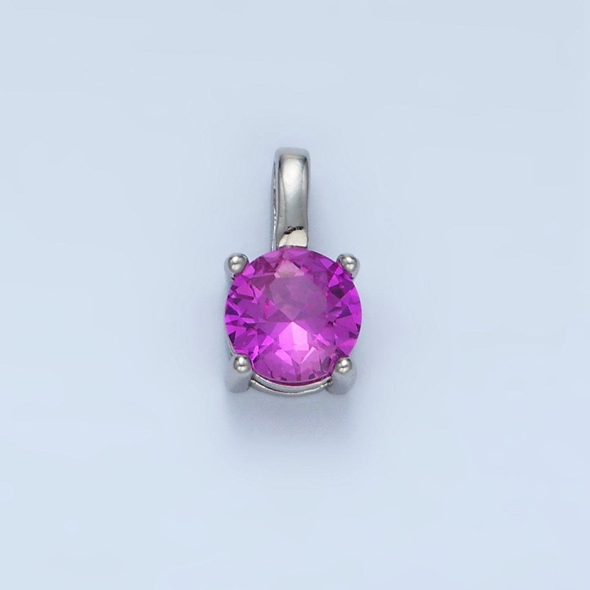 24K Gold Filled 11mm Round CZ Personalized Pendant in Gold & Silver | AA907 - AA922