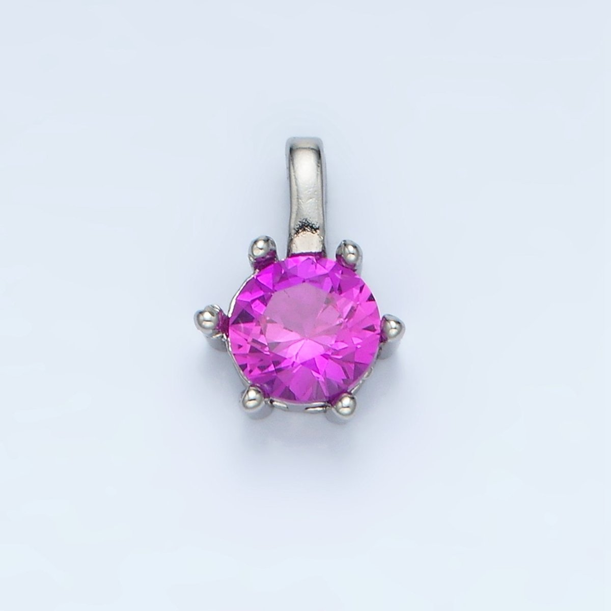 24K Gold Filled 11mm Round CZ Personalized Pendant in Gold & Silver | AA923 - AA938