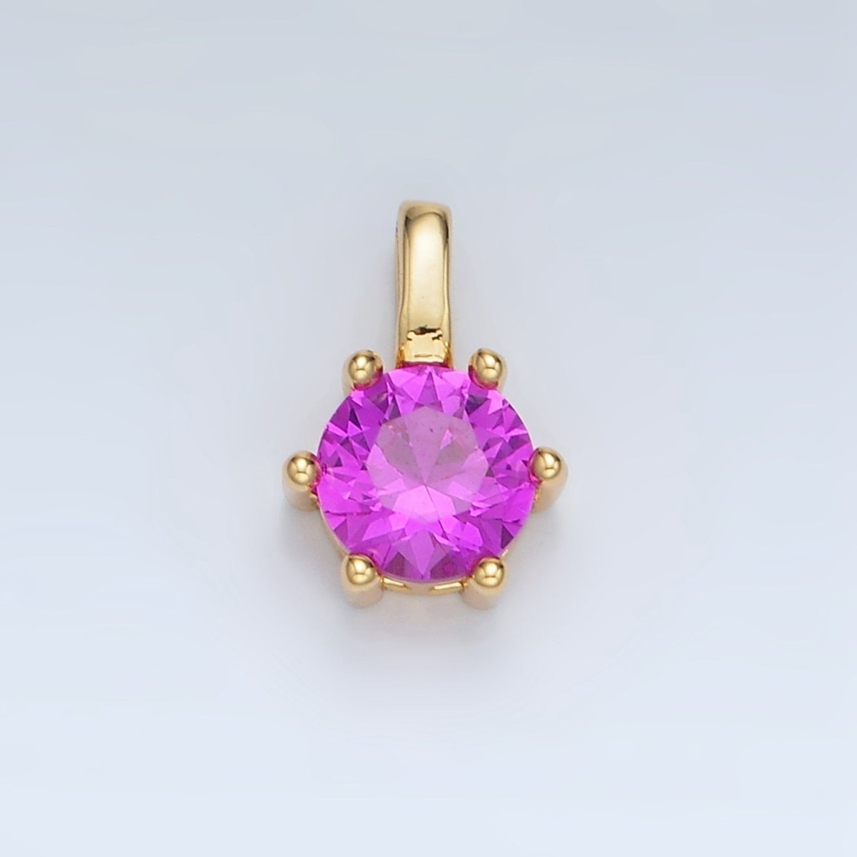 24K Gold Filled 11mm Round CZ Personalized Pendant in Gold & Silver | AA923 - AA938