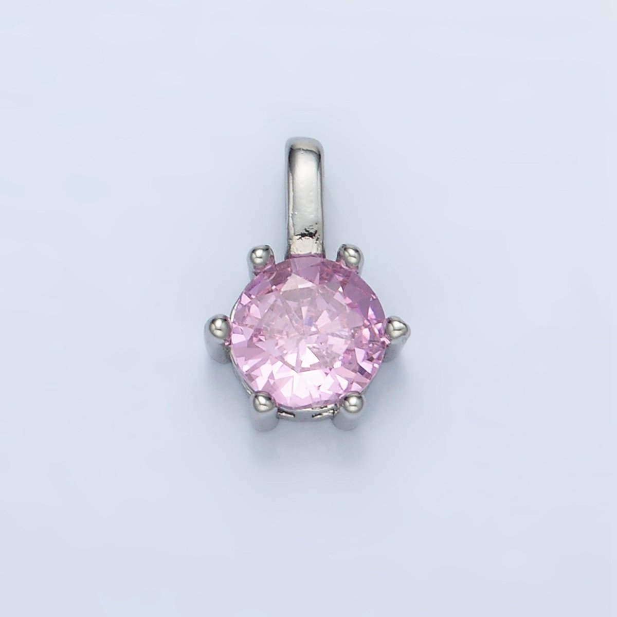 24K Gold Filled 11mm Round CZ Personalized Pendant in Gold & Silver | AA923 - AA938