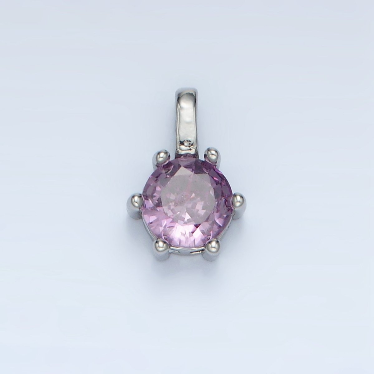 24K Gold Filled 11mm Round CZ Personalized Pendant in Gold & Silver | AA923 - AA938