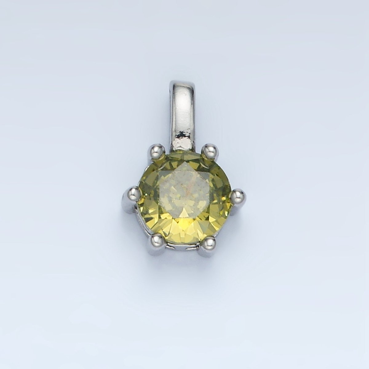 24K Gold Filled 11mm Round CZ Personalized Pendant in Gold & Silver | AA923 - AA938