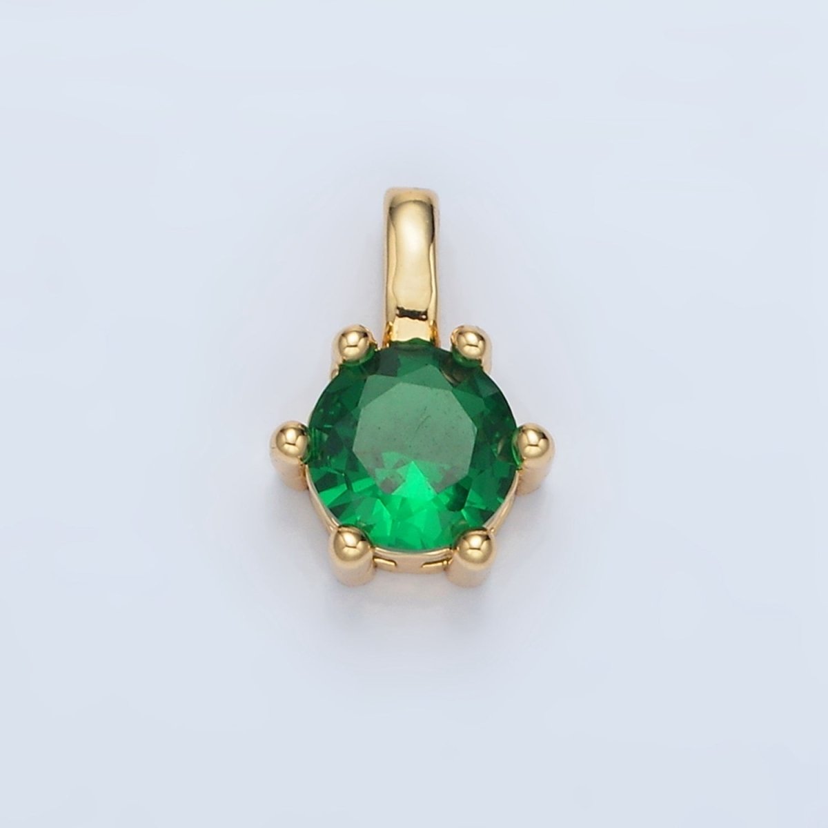 24K Gold Filled 11mm Round CZ Personalized Pendant in Gold & Silver | AA923 - AA938