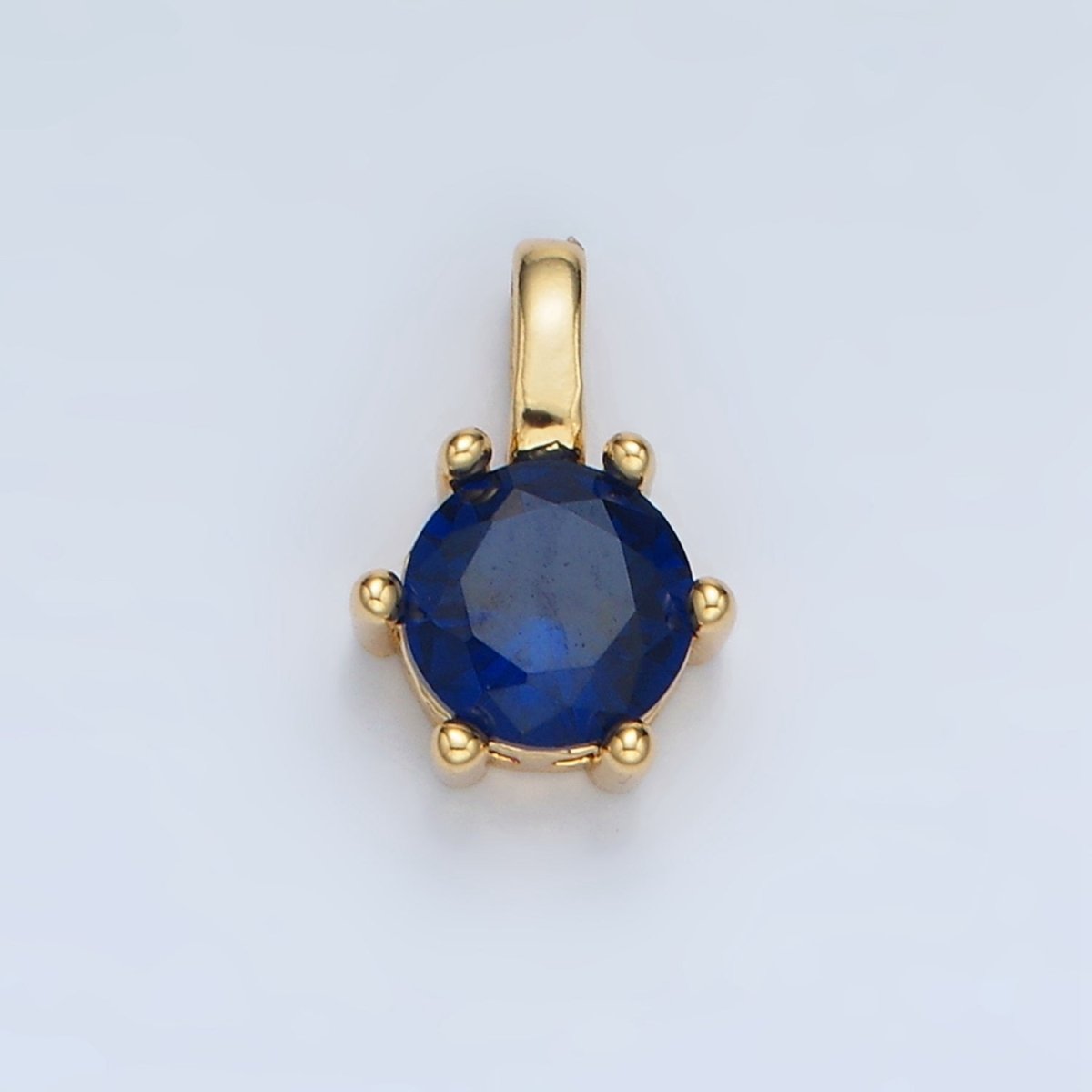 24K Gold Filled 11mm Round CZ Personalized Pendant in Gold & Silver | AA923 - AA938