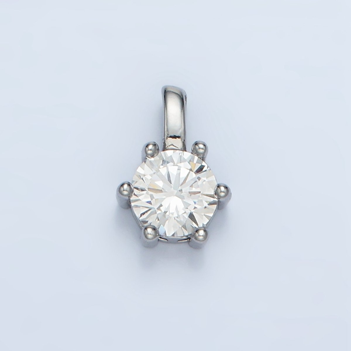 24K Gold Filled 11mm Round CZ Personalized Pendant in Gold & Silver | AA923 - AA938