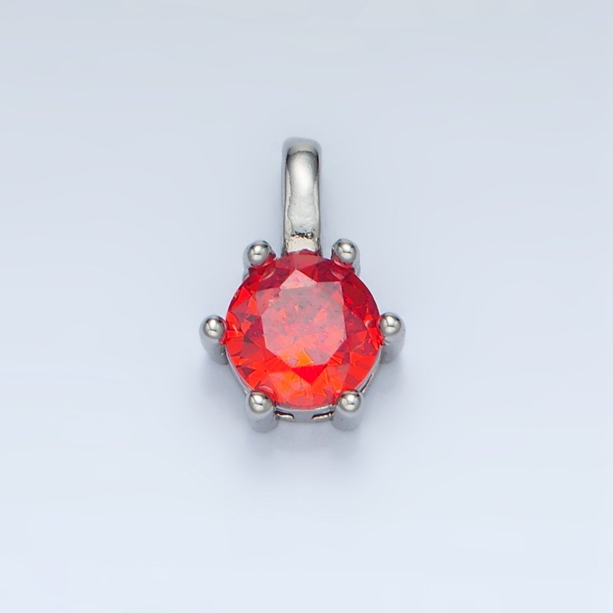 24K Gold Filled 11mm Round CZ Personalized Pendant in Gold & Silver | AA923 - AA938