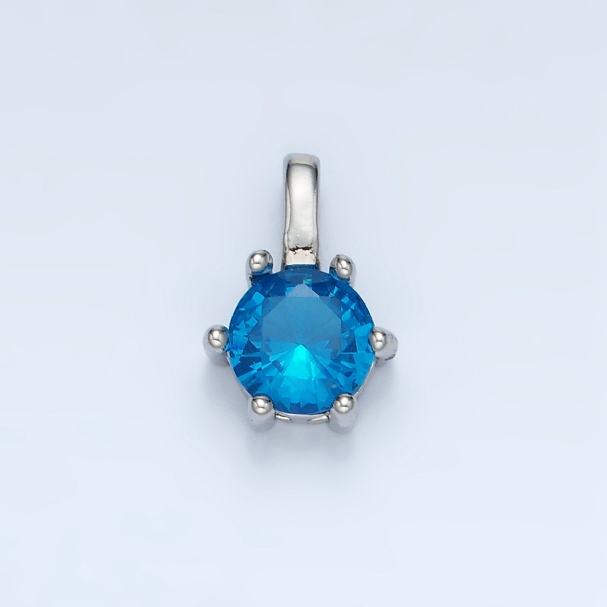 24K Gold Filled 11mm Round CZ Personalized Pendant in Gold & Silver | AA923 - AA938