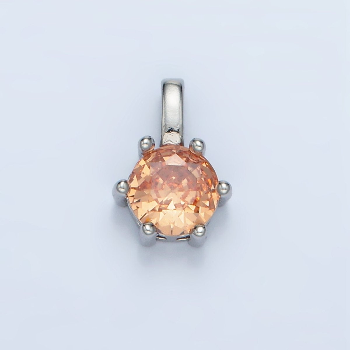 24K Gold Filled 11mm Round CZ Personalized Pendant in Gold & Silver | AA923 - AA938