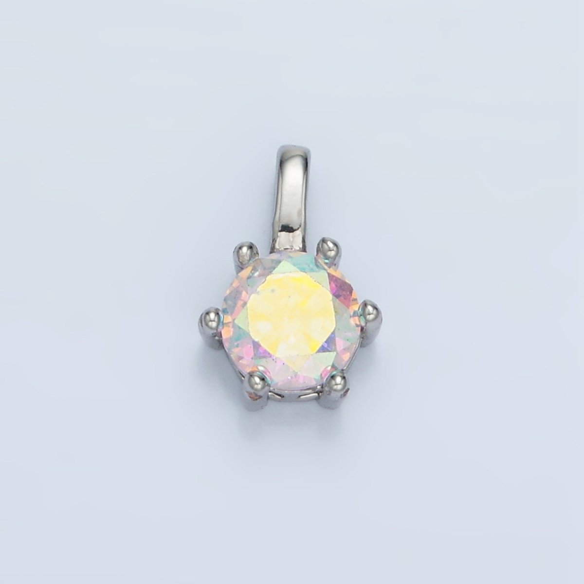 24K Gold Filled 11mm Round CZ Personalized Pendant in Gold & Silver | AA923 - AA938