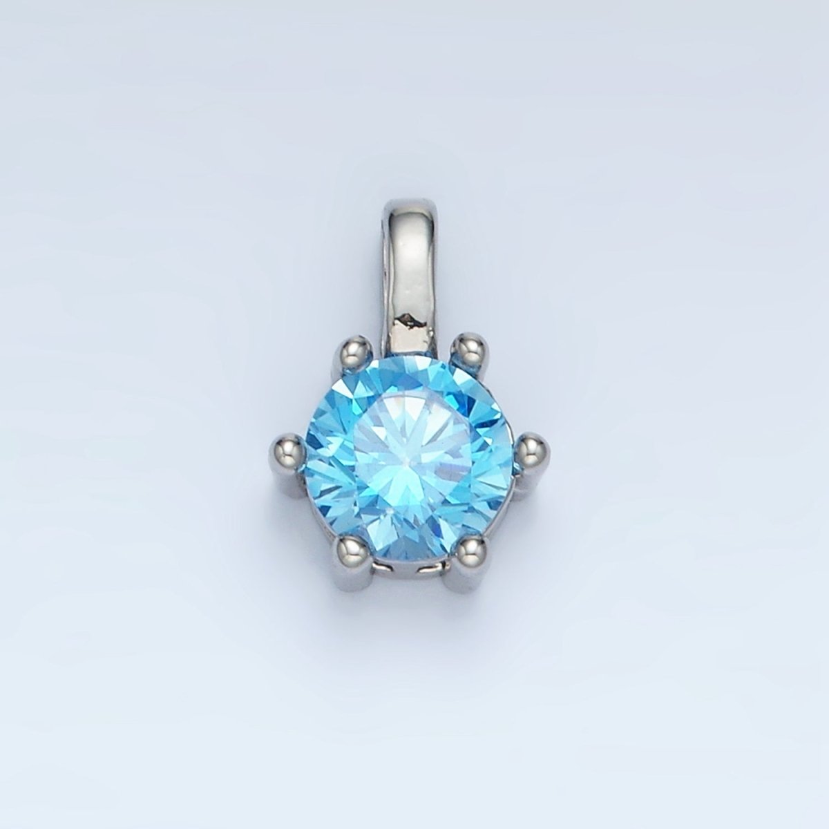 24K Gold Filled 11mm Round CZ Personalized Pendant in Gold & Silver | AA923 - AA938