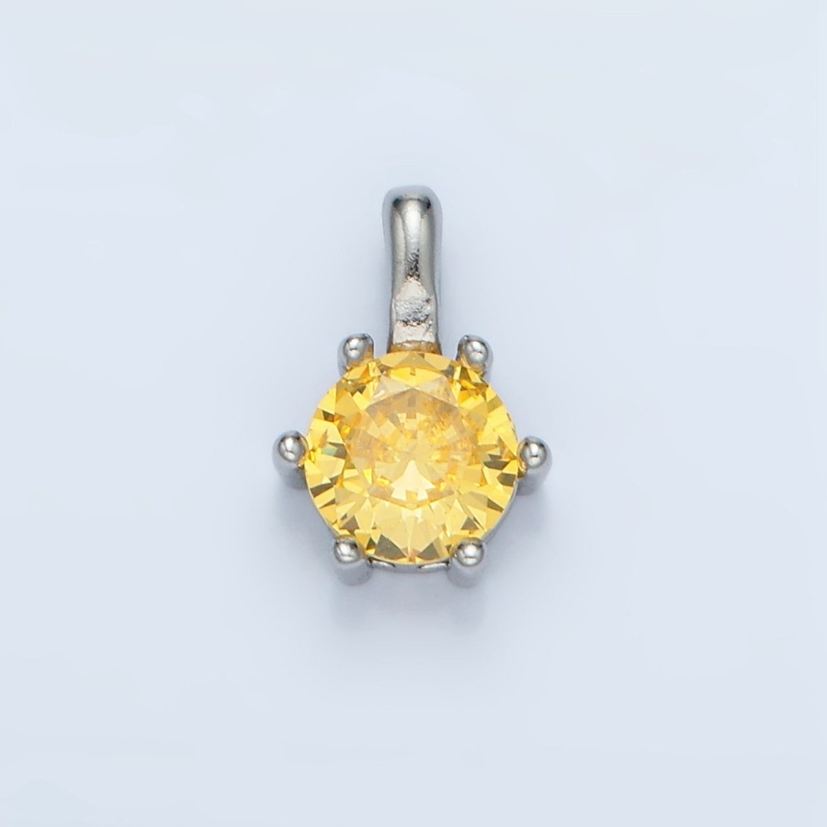 24K Gold Filled 11mm Round CZ Personalized Pendant in Gold & Silver | AA923 - AA938