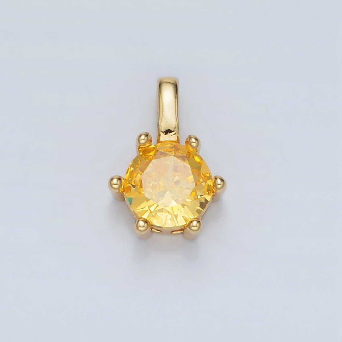 24K Gold Filled 11mm Round CZ Personalized Pendant in Gold & Silver | AA923 - AA938