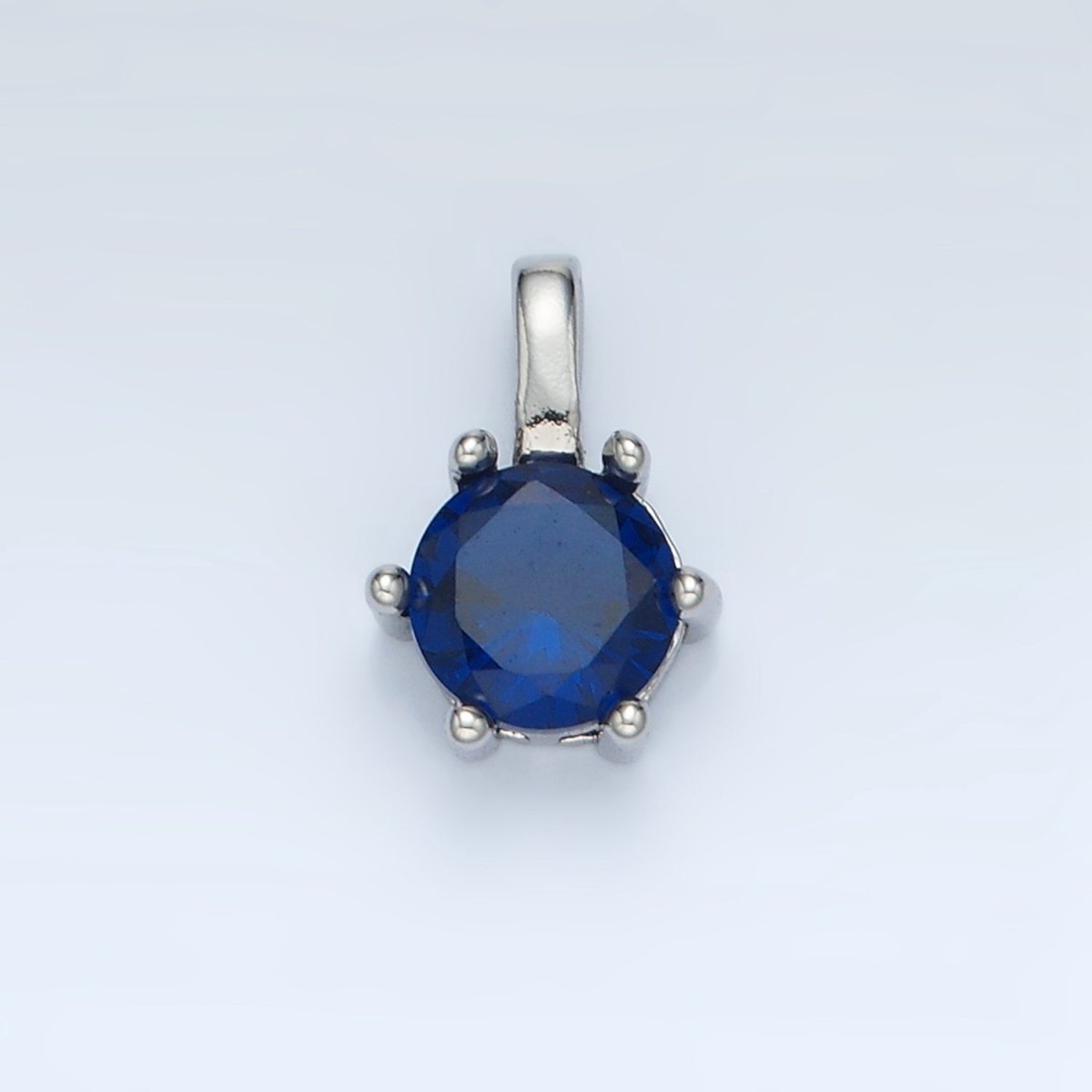 24K Gold Filled 11mm Round CZ Personalized Pendant in Gold & Silver | AA923 - AA938