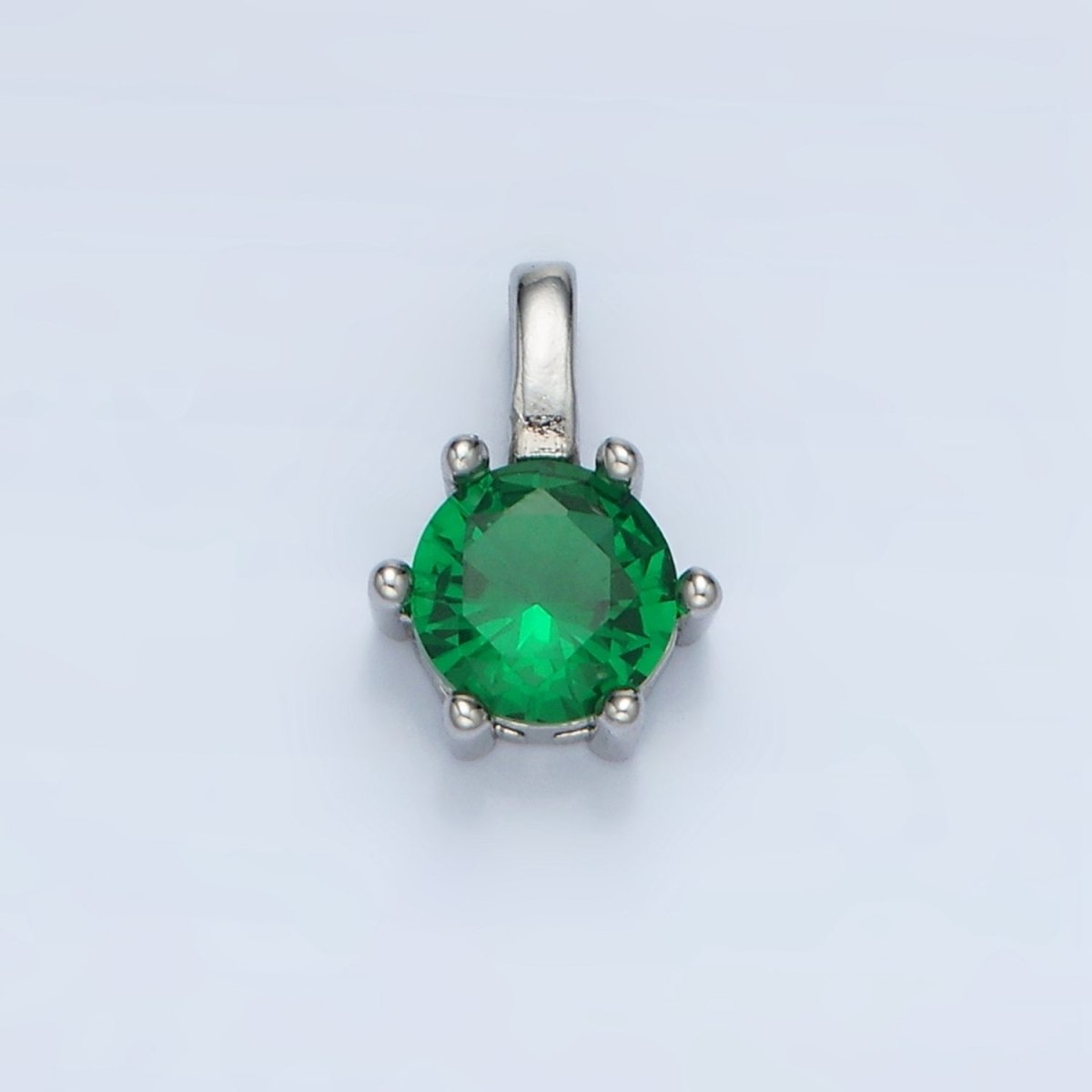 24K Gold Filled 11mm Round CZ Personalized Pendant in Gold & Silver | AA923 - AA938