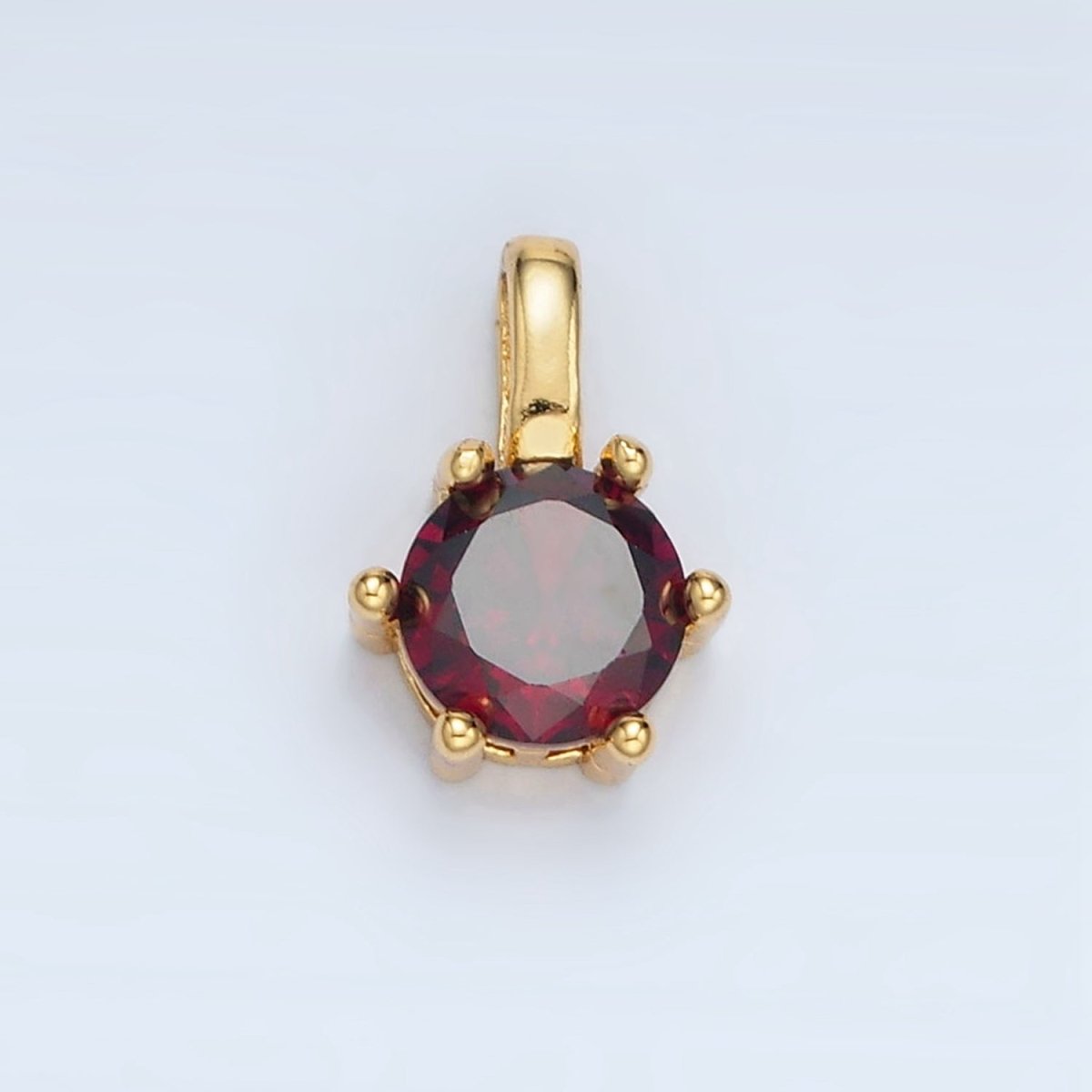 24K Gold Filled 11mm Round CZ Personalized Pendant in Gold & Silver | AA923 - AA938