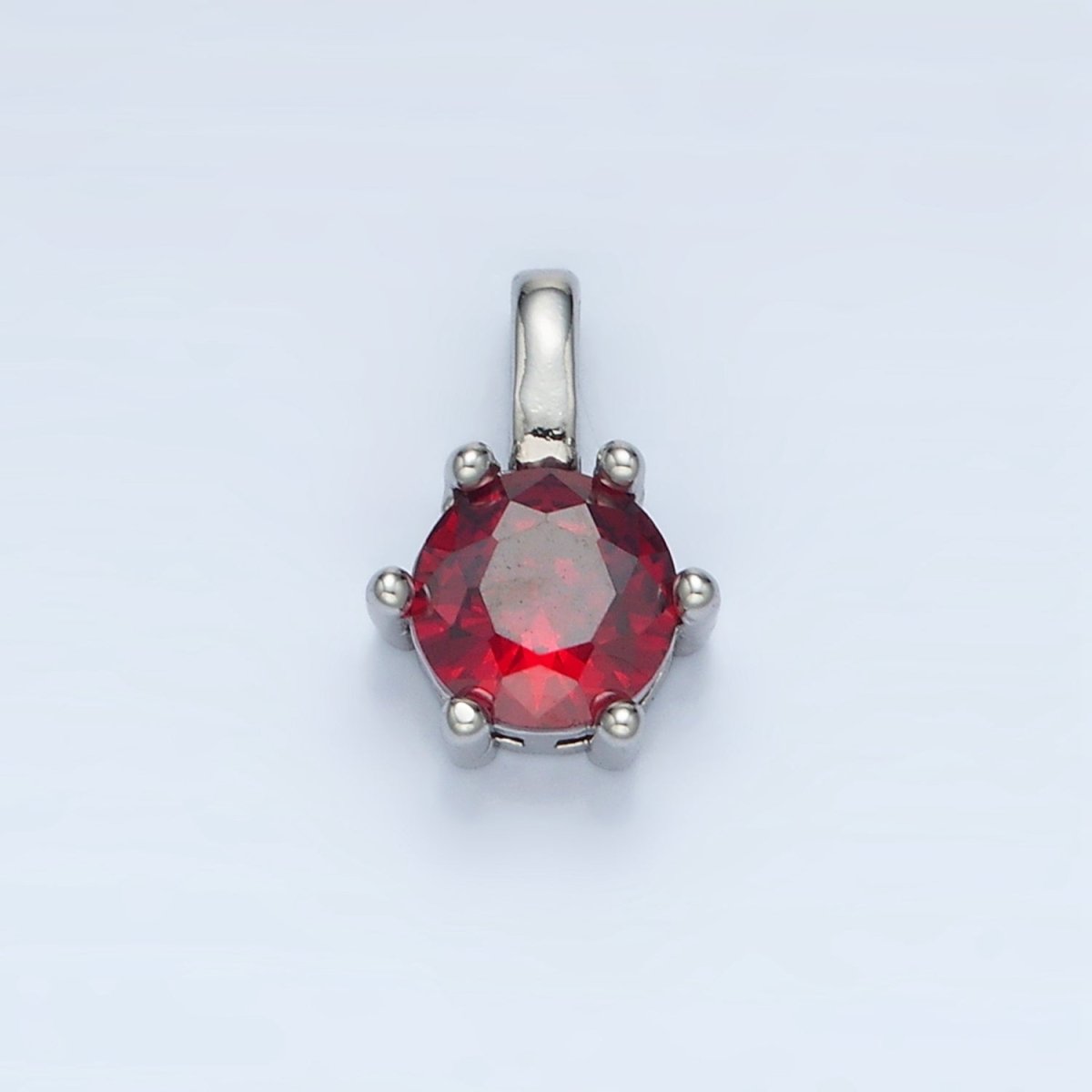 24K Gold Filled 11mm Round CZ Personalized Pendant in Gold & Silver | AA923 - AA938