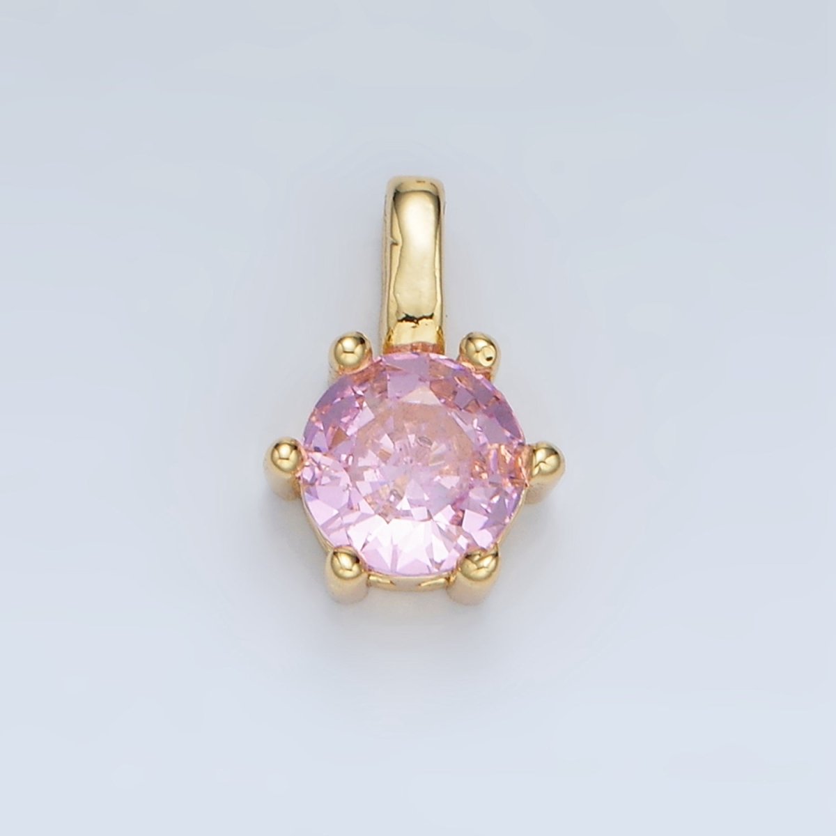 24K Gold Filled 11mm Round CZ Personalized Pendant in Gold & Silver | AA923 - AA938