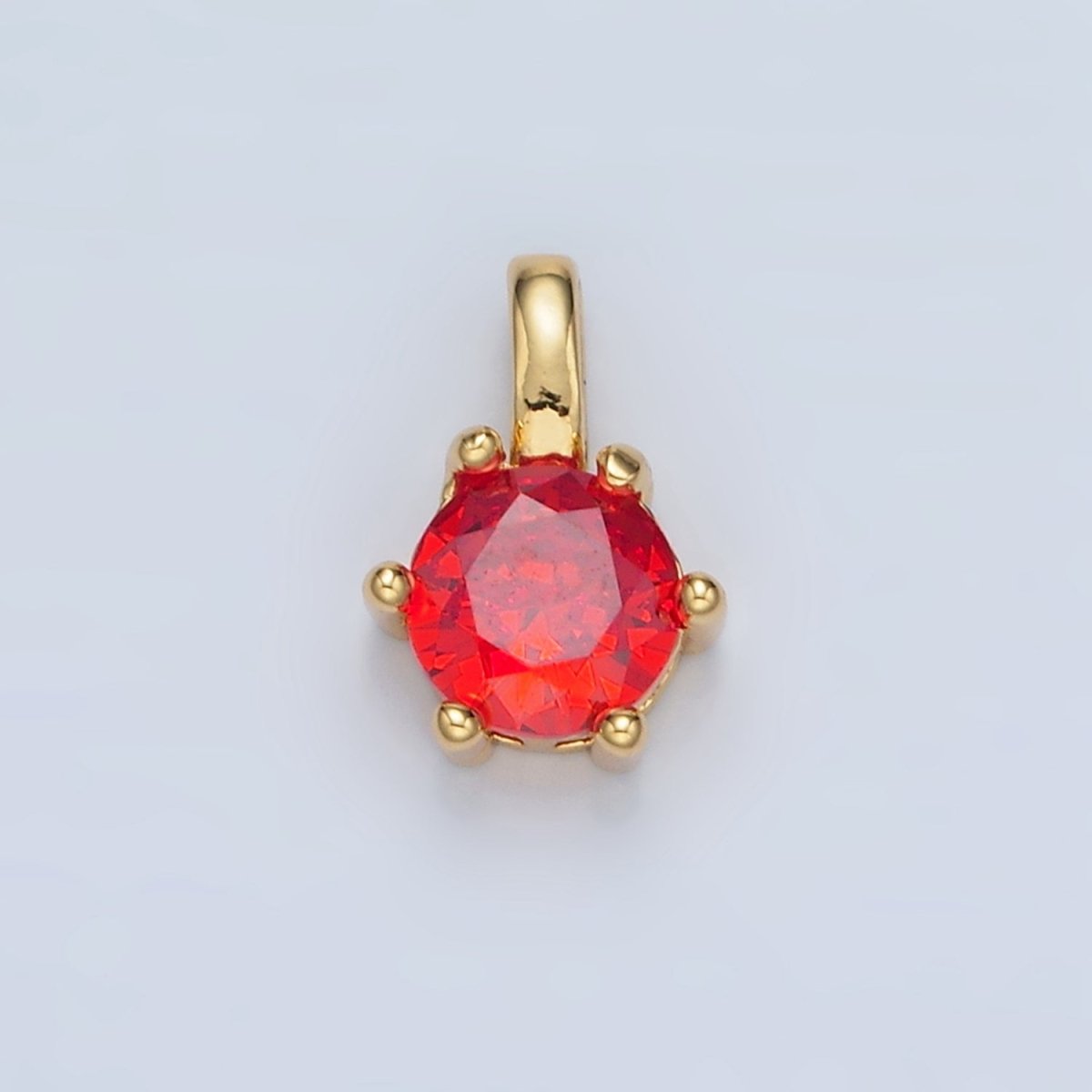 24K Gold Filled 11mm Round CZ Personalized Pendant in Gold & Silver | AA923 - AA938