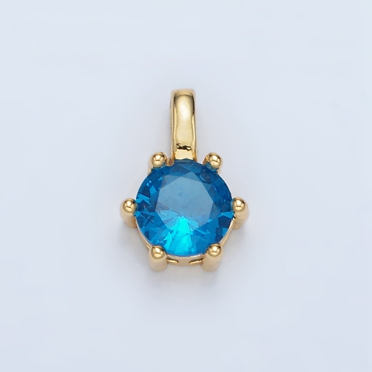 24K Gold Filled 11mm Round CZ Personalized Pendant in Gold & Silver | AA923 - AA938