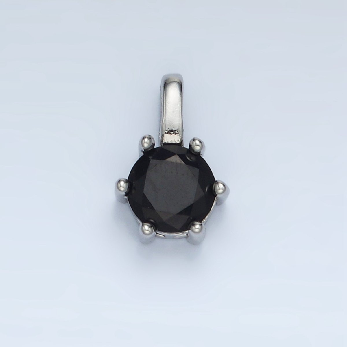 24K Gold Filled 11mm Round CZ Personalized Pendant in Gold & Silver | AA923 - AA938