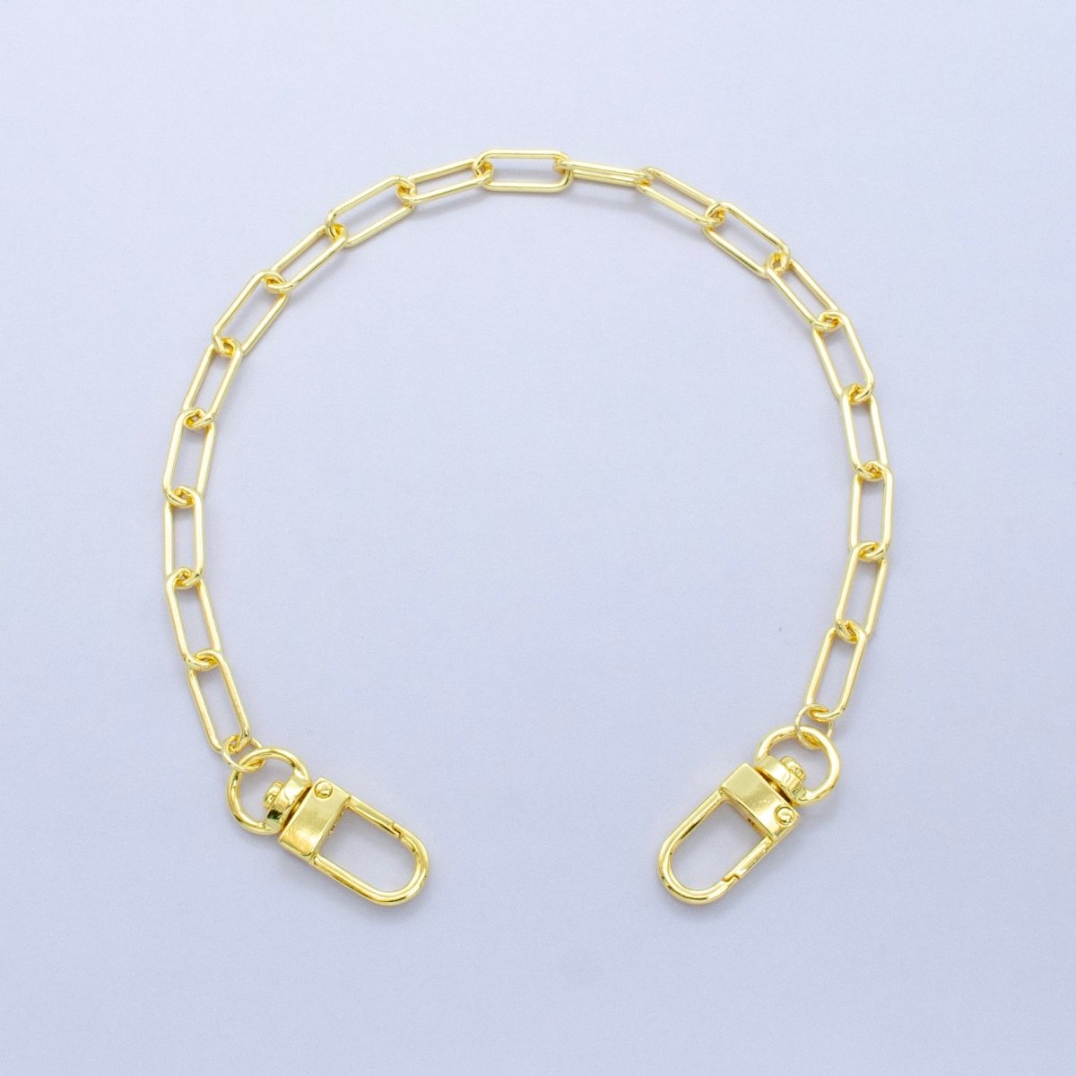 24K Gold Filled 12.5 - Inch Paperclip Chain Bag Purse Charm Swivel Keychain Findings | WA - 2760 - DLUXCA