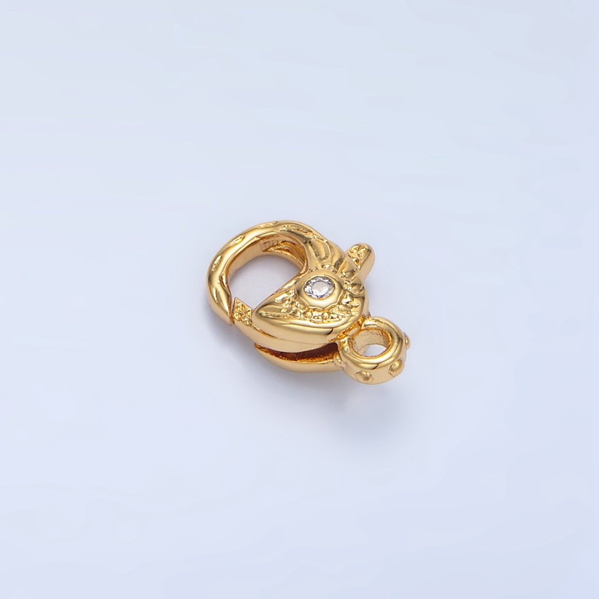 24K Gold Filled 12mm Clear CZ Hammered Lobster Claw Clasps Closure Findings in Gold & Silver | Z965