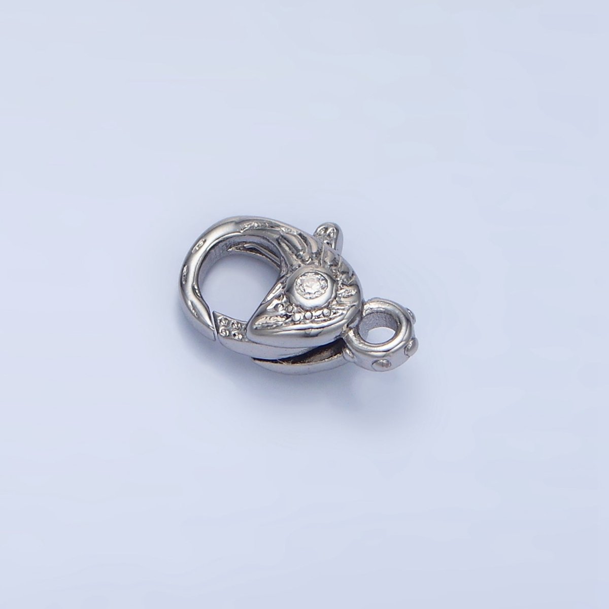 24K Gold Filled 12mm Clear CZ Hammered Lobster Claw Clasps Closure Findings in Gold & Silver | Z965