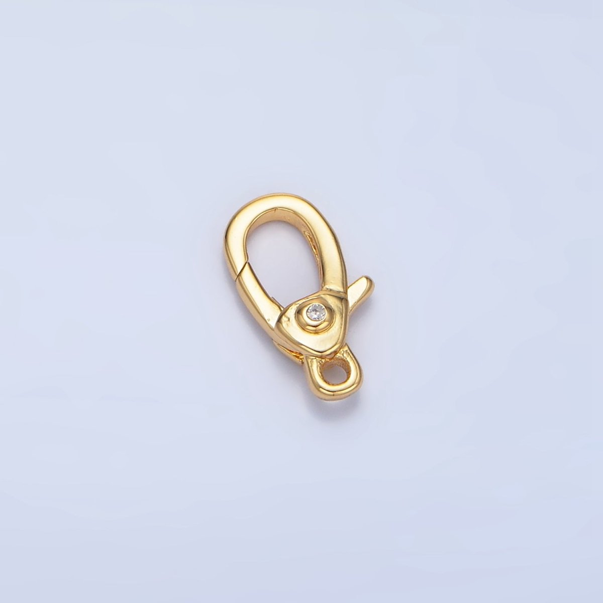 24K Gold Filled 12mm Clear CZ Lobster Claw Clasps Closure in Gold & Silver | Z963