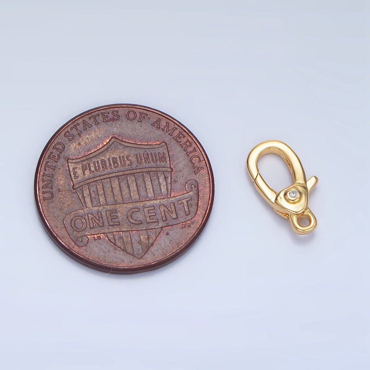 24K Gold Filled 12mm Clear CZ Lobster Claw Clasps Closure in Gold & Silver | Z963