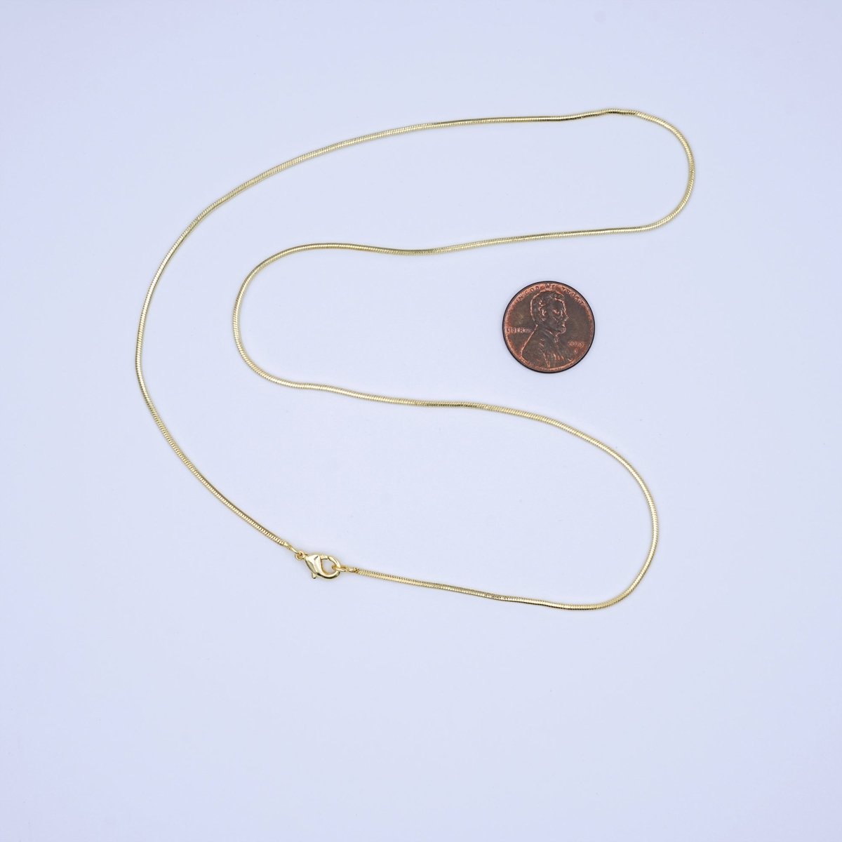 24K Gold Filled 1.2mm Cocoon Snake 17.5 Inch Chain Necklace | WA - 3229 - DLUXCA