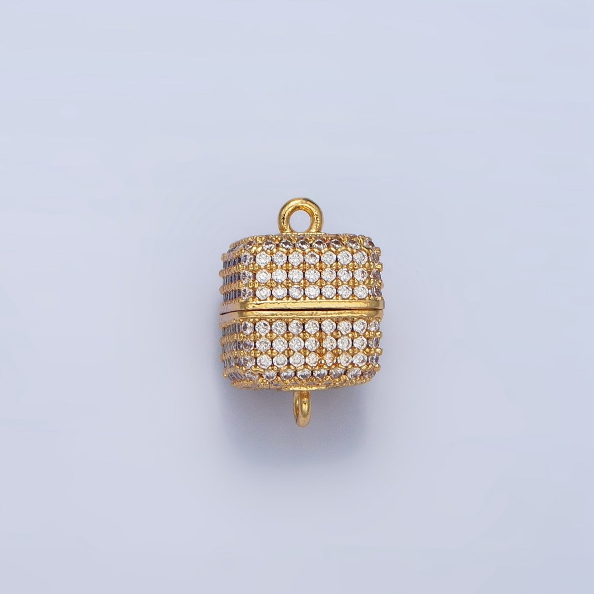 24K Gold Filled 12mm Micro Paved CZ Magnetic Closure Findings in Gold & Silver | Z87