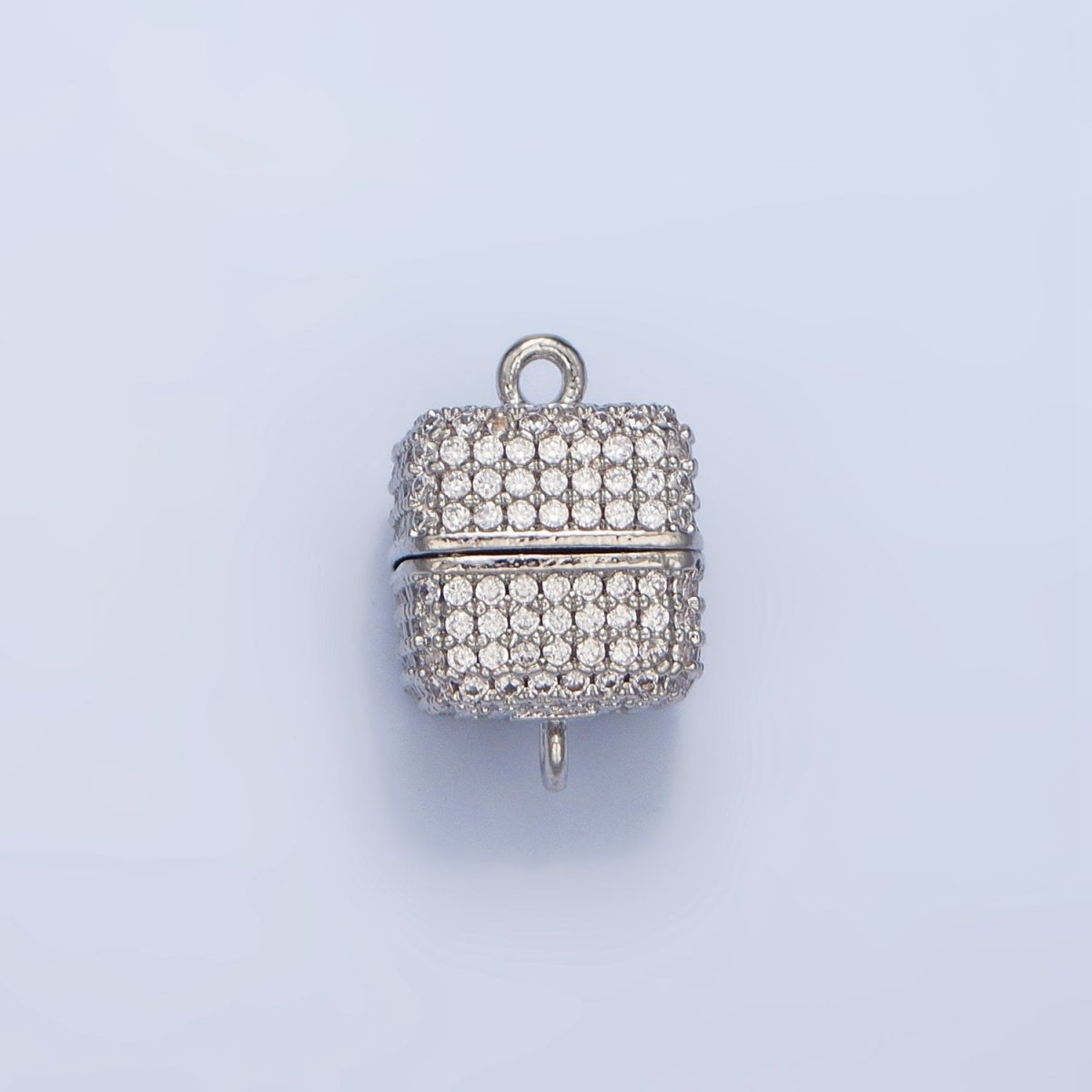 24K Gold Filled 12mm Micro Paved CZ Magnetic Closure Findings in Gold & Silver | Z87