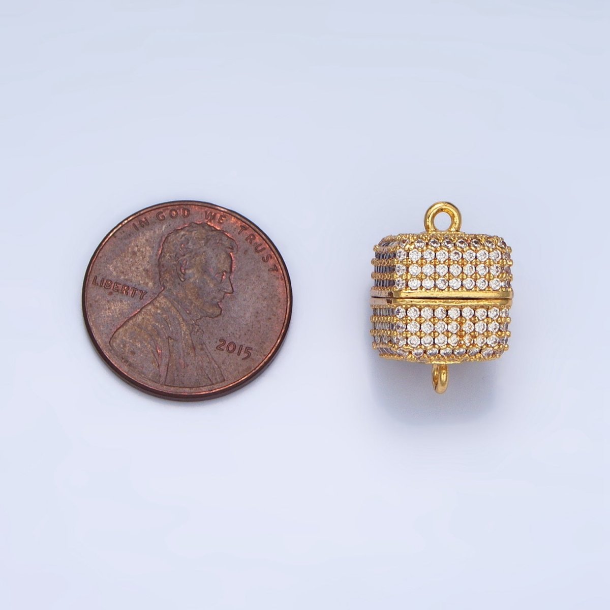 24K Gold Filled 12mm Micro Paved CZ Magnetic Closure Findings in Gold & Silver | Z87