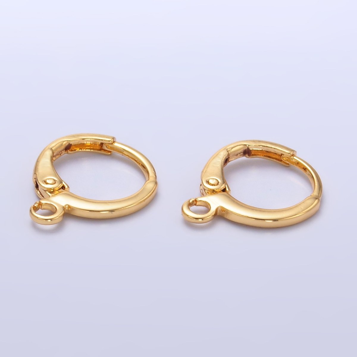 24K Gold Filled 12mm Minimalist Huggie Drop Earring Findings | Z1031