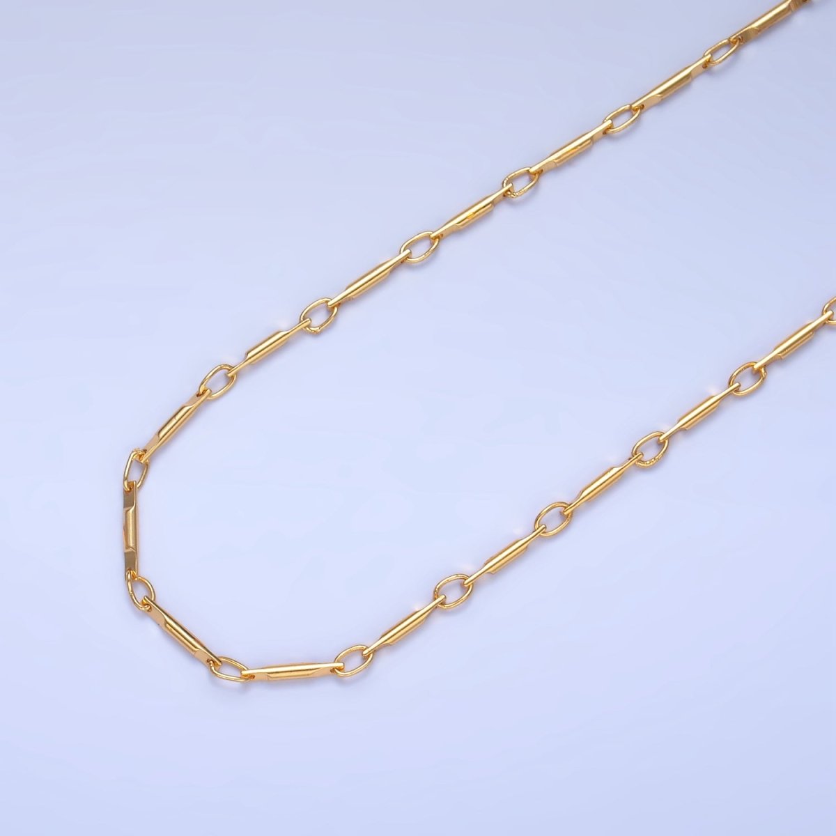 24K Gold Filled 1.2mm Minimalist Unique Link Unfinished Chain by Yard | Roll-1527