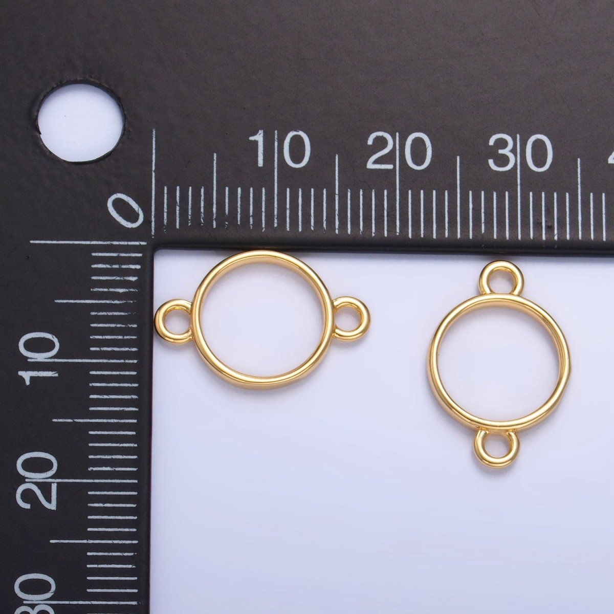 24K Gold Filled 12mm Open Minimalist Round Connector | F735 - DLUXCA