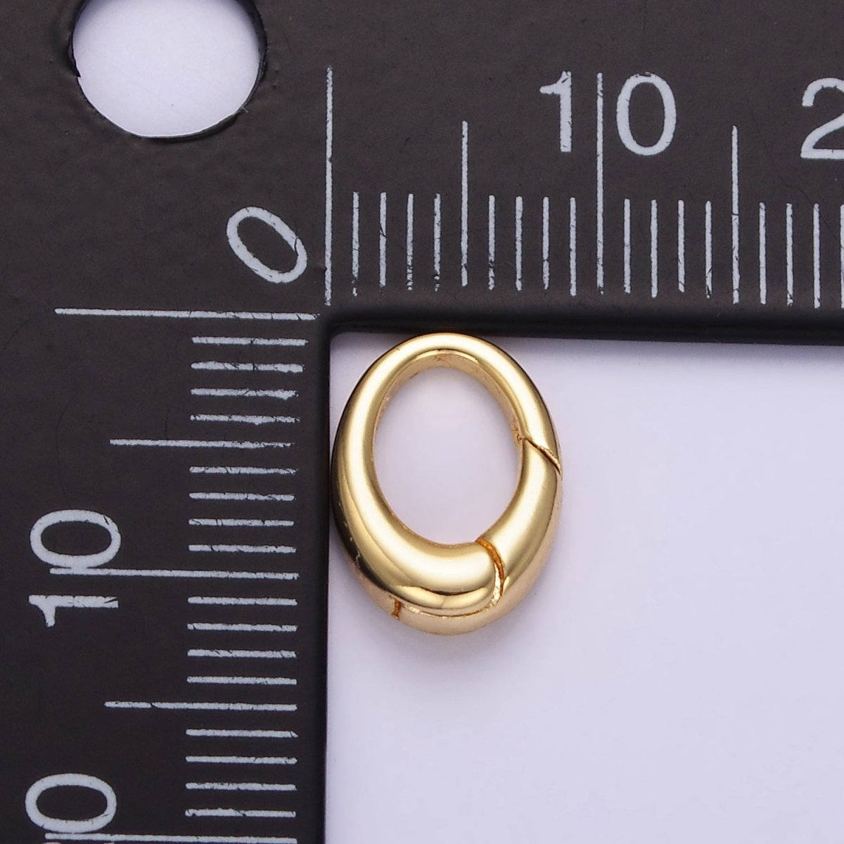 24K Gold Filled 12mm Oval Push Spring Gate Findings | Z806 - DLUXCA