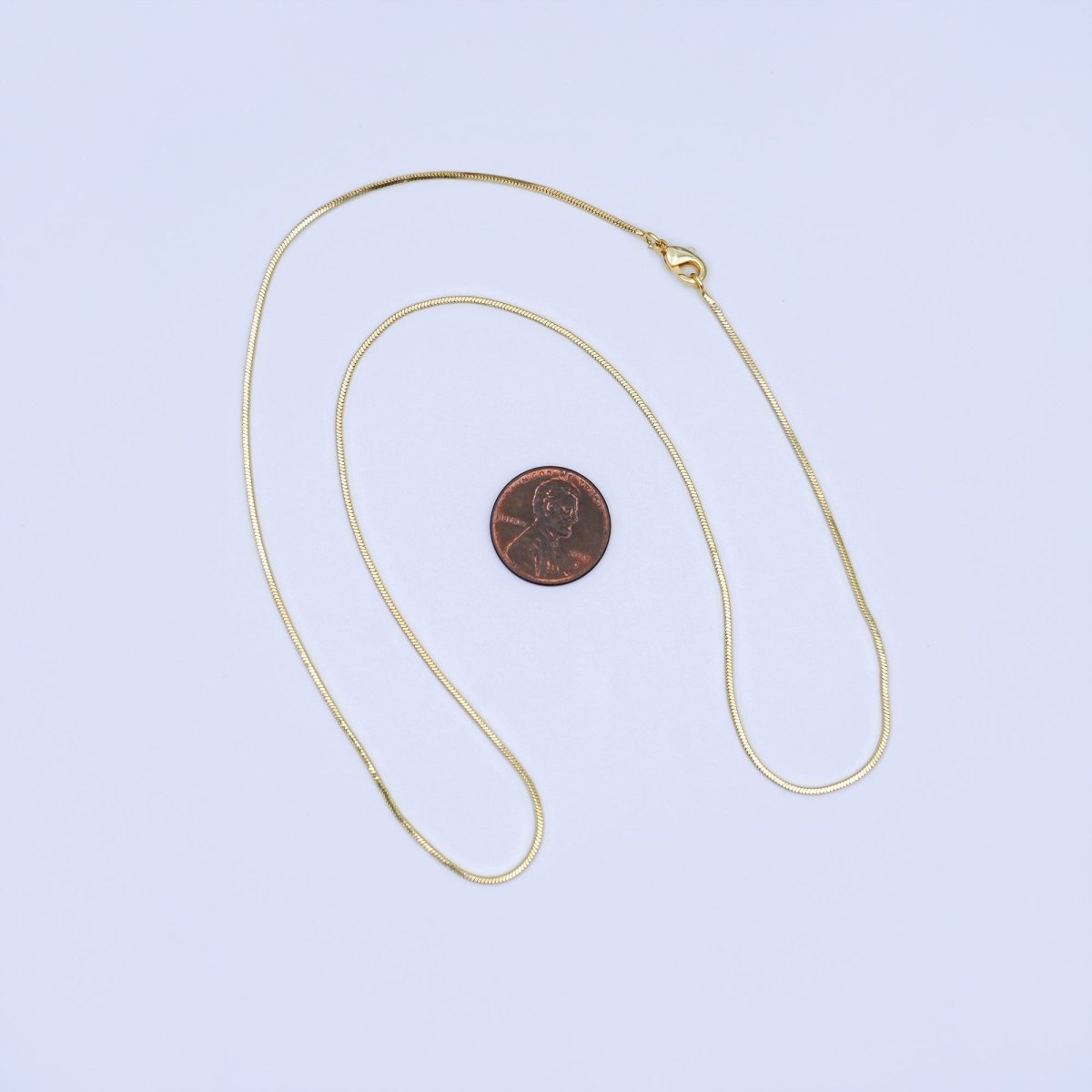 24K Gold Filled 1.2mm Snake Cocoon 18 Inch Chain Necklace | WA - 3232 - DLUXCA