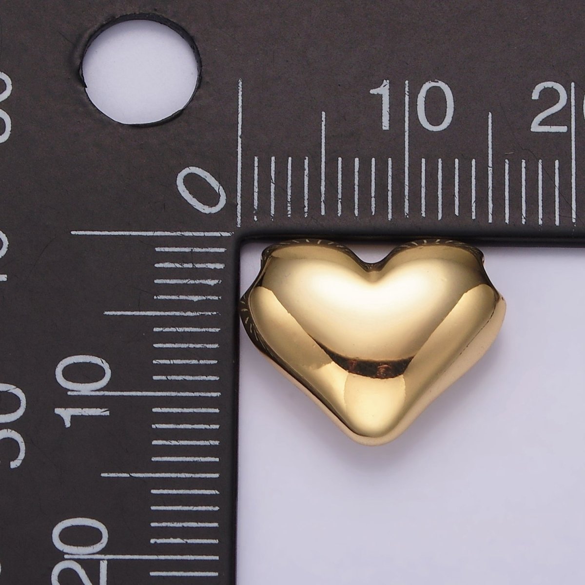 24K Gold Filled 13mm Chubby Heart Minimalist Bead | B844 - DLUXCA