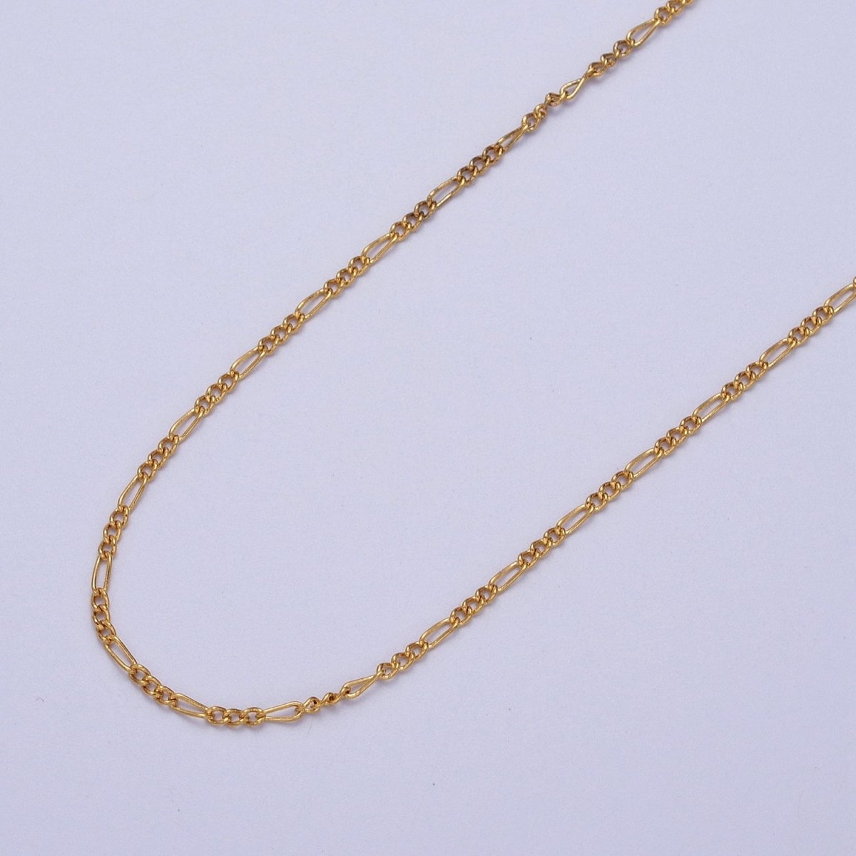24K Gold Filled 1.3mm Dainty Figaro Unfinished Chain in Gold & Silver | ROLL-903, ROLL-904 Clearance Pricing