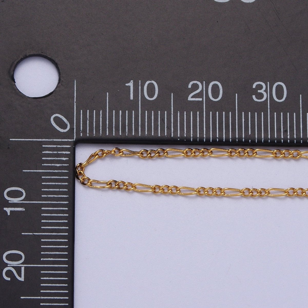 24K Gold Filled 1.3mm Dainty Figaro Unfinished Chain in Gold & Silver | ROLL-903, ROLL-904 Clearance Pricing