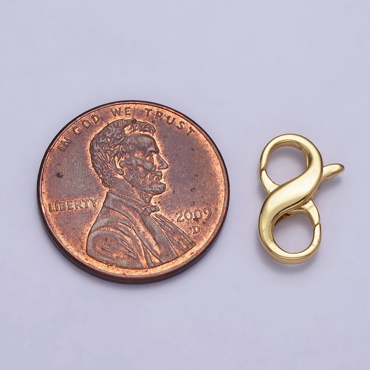 24K Gold Filled 13mm Infinity Double Lobster Clasps Closure Jewelry Supply in Gold & Silver | Z-143 Z-144