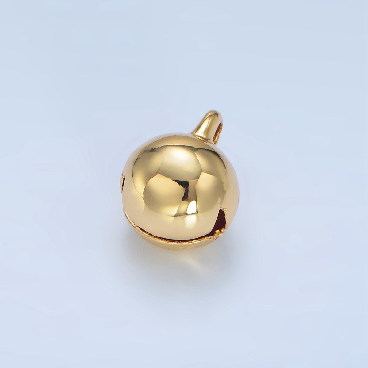 24K Gold Filled 13mm Jingle Bell Minimalist Mini Multidimensional Charm in Gold & Silver | X883