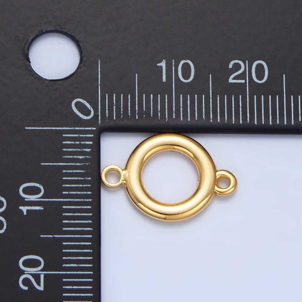 24K Gold Filled 13mm Minimalist Round Connector | F614 - DLUXCA