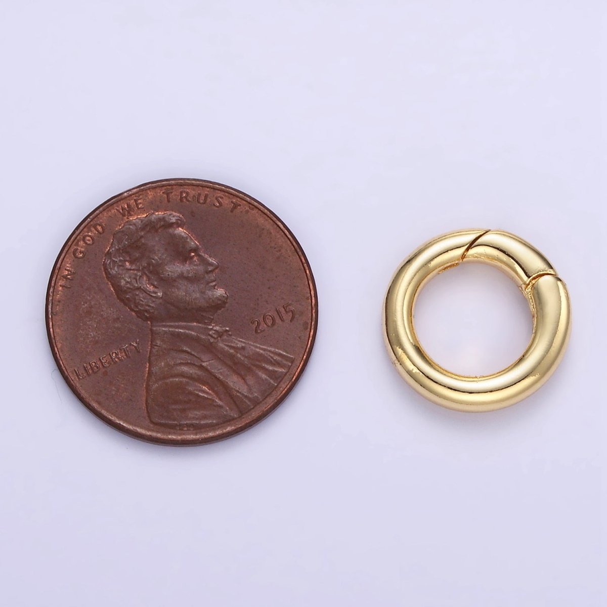 24K Gold Filled 13mm Round Push Gate Findings in Gold & Silver | L079