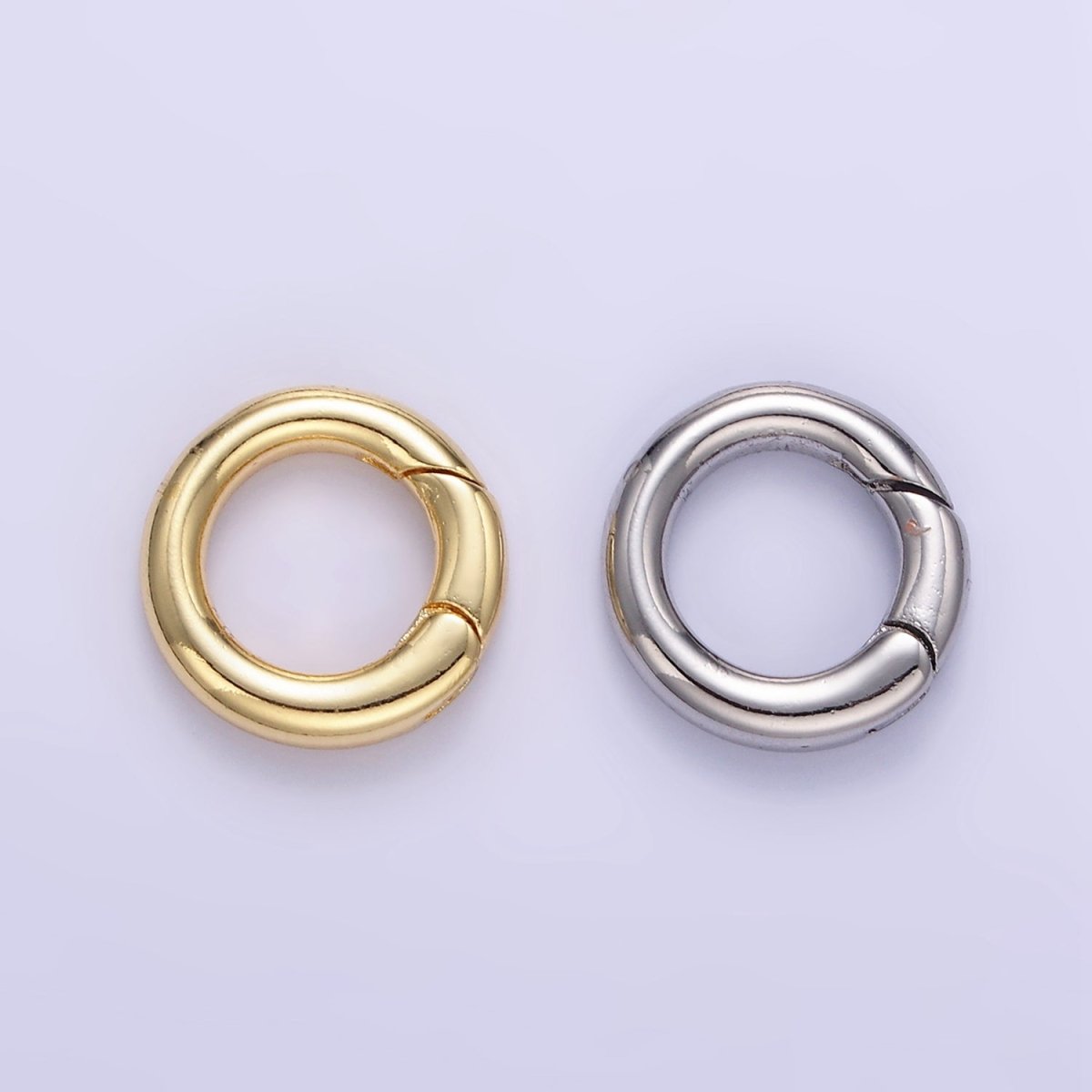 24K Gold Filled 13mm Round Push Gate Findings in Gold & Silver | L079