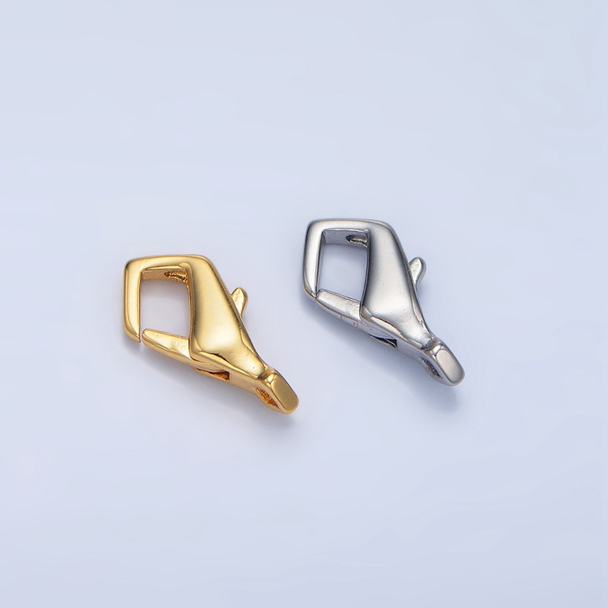 24K Gold Filled 14mm Geometric Edged Lobster Claw Clasps Closure Findings in Gold & Silver | Z962